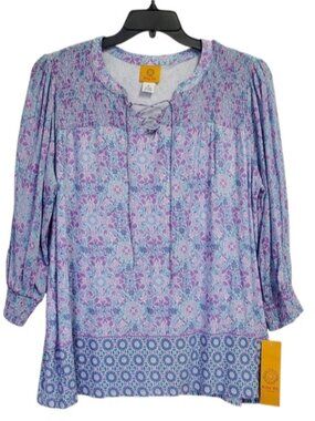 NWT Ruby Rd. Lavender Floral Blouse Size M